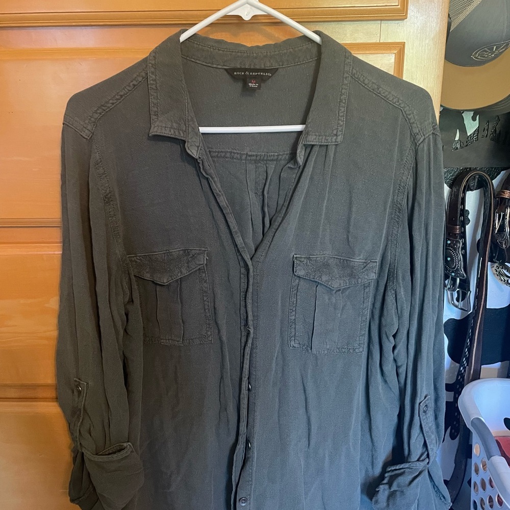 R&R Dark Olive Blouse